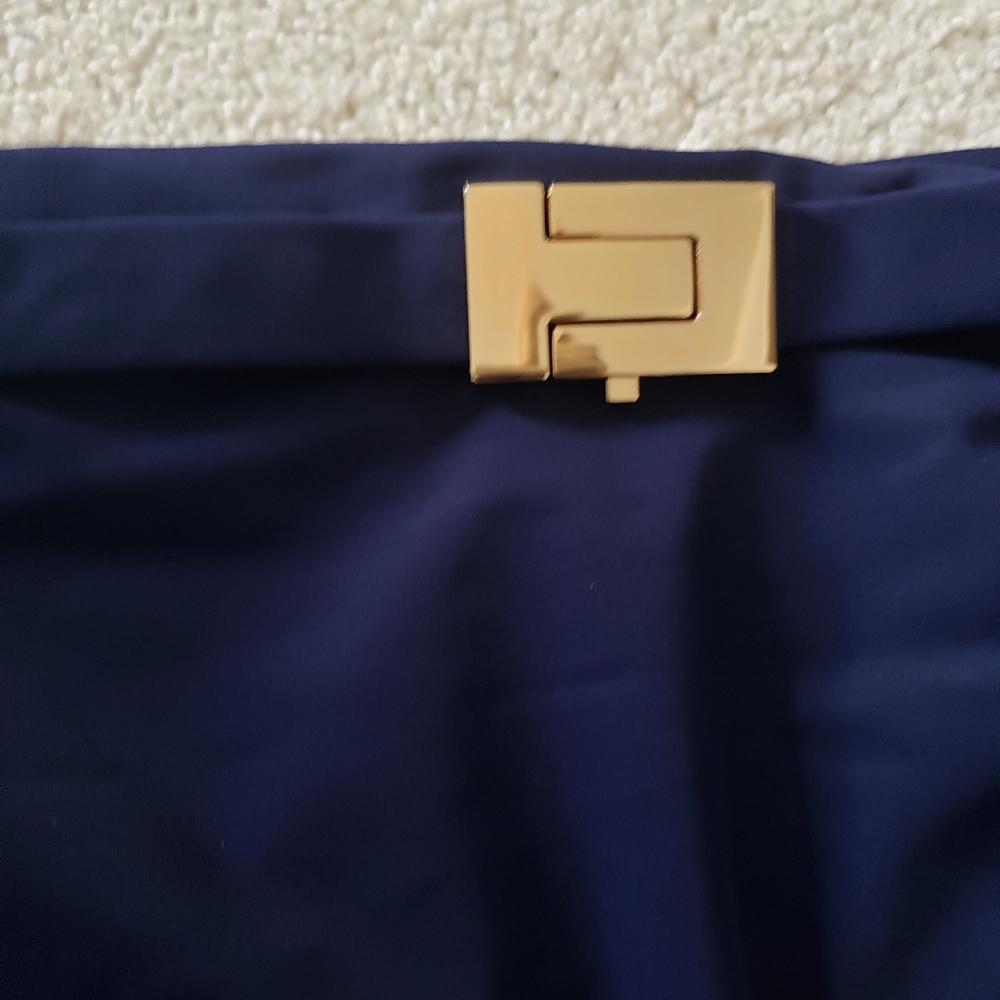 SOLD Tory Burch T-Belt High Waisted 2-piece Bikini Navy szS - Picture 4 of 16